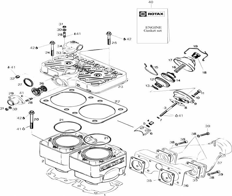 Formula STX LT(2), 1996 - Cylinder And Exhaust Manifold