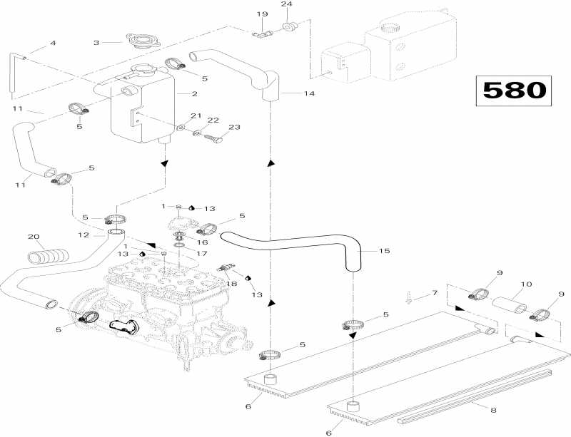  Skidoo Grand Touring 580, 1996 - Cooling System (580)