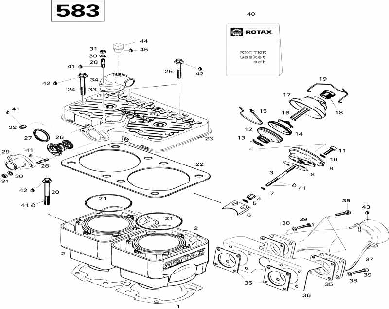 MX Z 583, 1996  - Cylinder And Exhaust Manifold 583