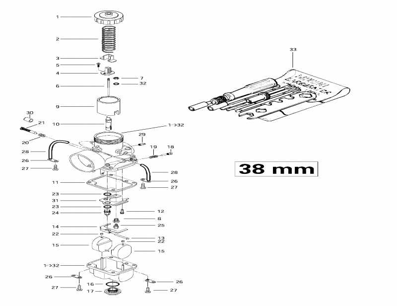  ski-doo Formula 583, 1997 - Carburetors (38 Mm)