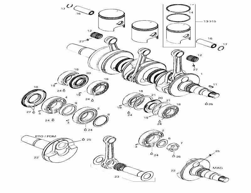 snowmobile - Crankshaft And Pistons