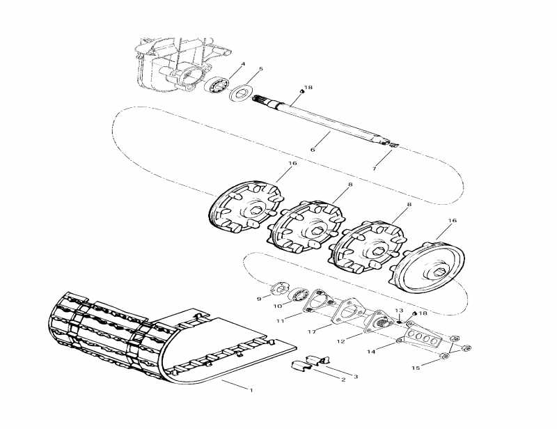  Skidoo Formula III LT, 1997  - Drive Axle And Track