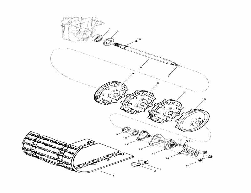 ski-doo Grand Touring SE, 1997  - Drive Axle  Track