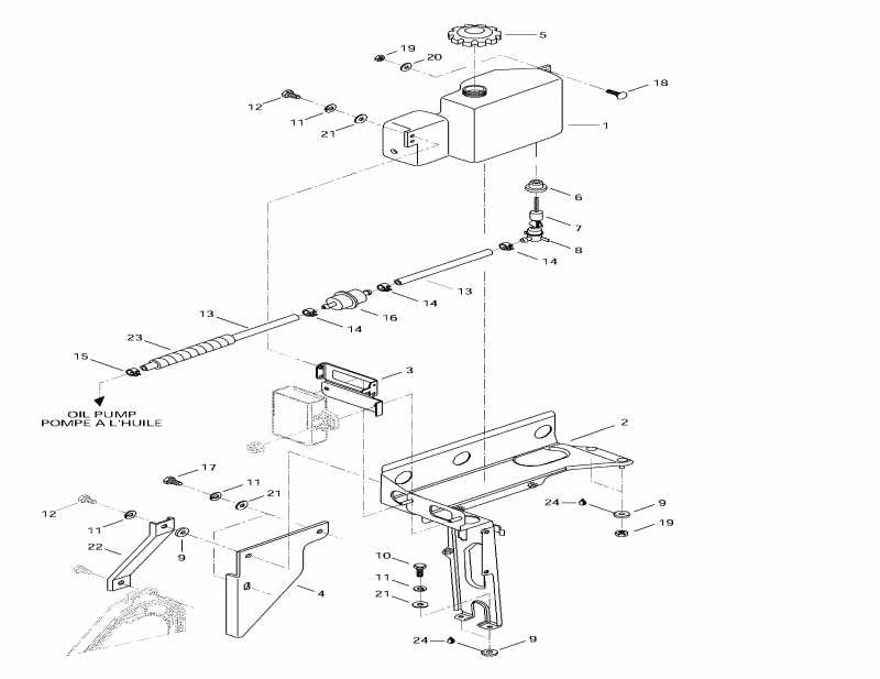 BRP SkiDoo - Oil Tank And Support