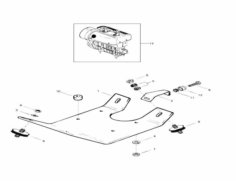 Ski Doo Skandic Wide Track, 1997  - Engine Support