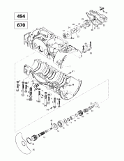 01-  , Rotary ,   (494, 670) (01- Crankcase, Rotary Valve, Water Pump (494, 670))