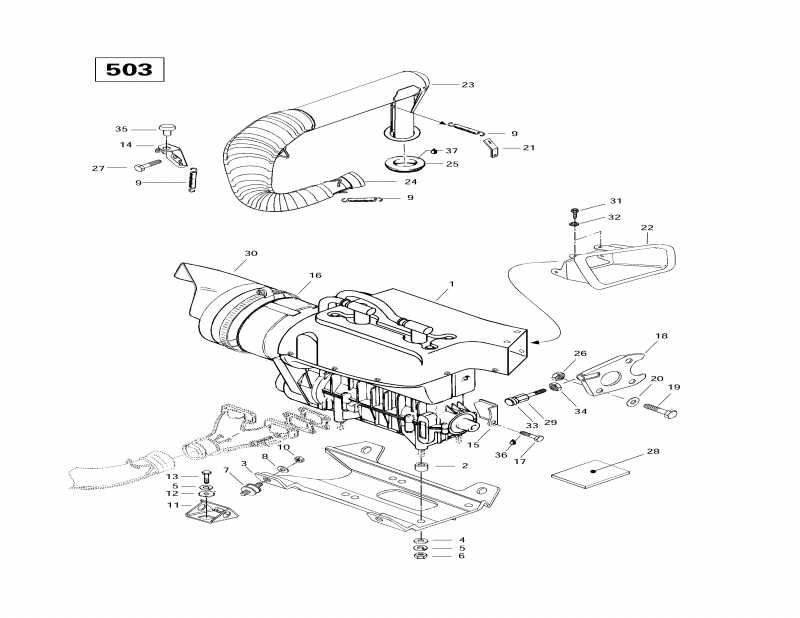  Skidoo Touring SLE, 1997  -  Sport  Muffler (503)