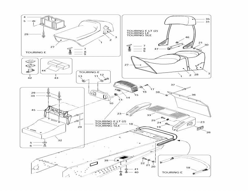 ski-doo Touring SLE, 1997 - Seat And Accessories
