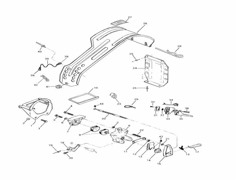 snowmobile Skidoo Tundra II LT, 1997 - Brake And Belt Guard