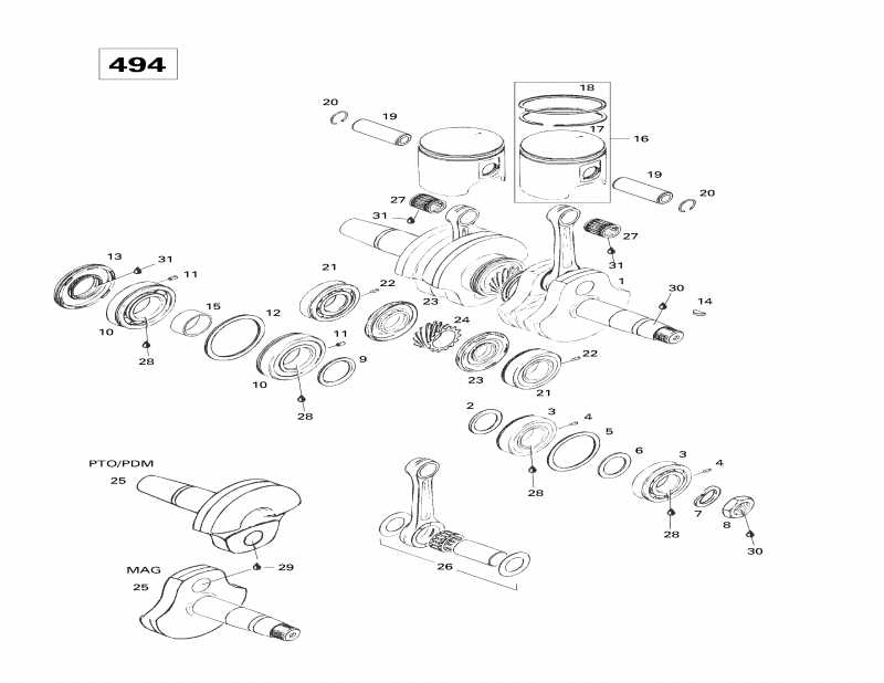  Ski-doo - Crankshaft And Pistons (494)