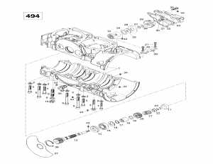 01-  , Rotary ,   (494) (01- Crankcase, Rotary Valve, Water Pump (494))