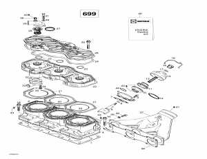 01- ,   (699) (01- Cylinder, Exhaust Manifold (699))