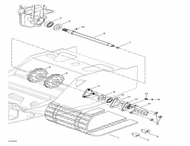  Ski Doo Formula Sl, 1998  - Drive Axle And Track