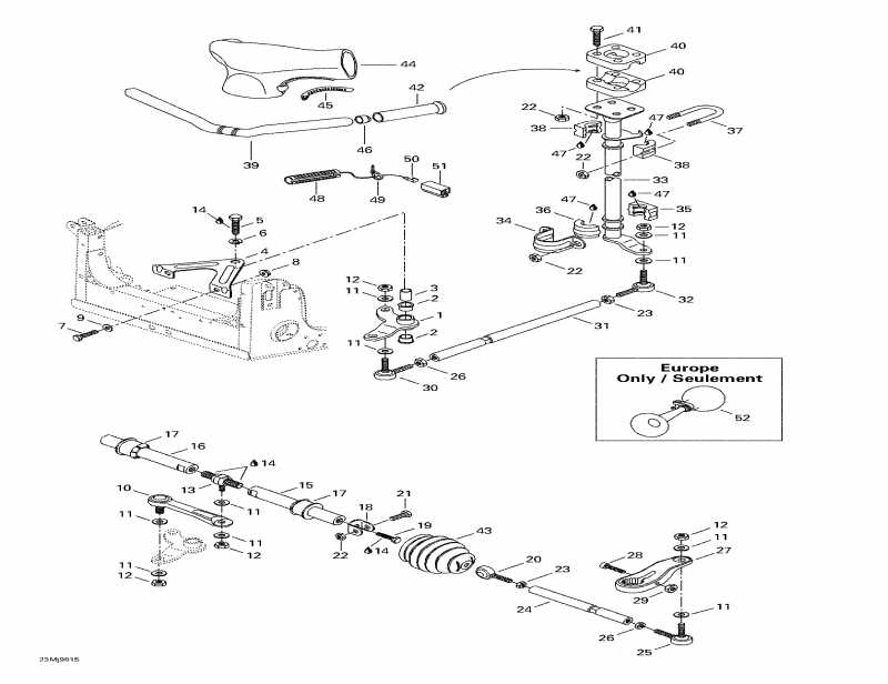snowmobile   Mach 1, 1998 - Steering System