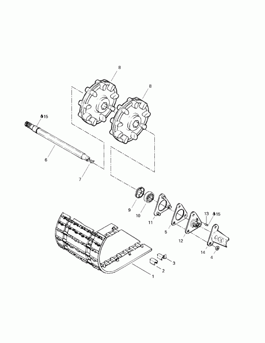    Skandic 380/500, 1998 - Drive Axle And Track