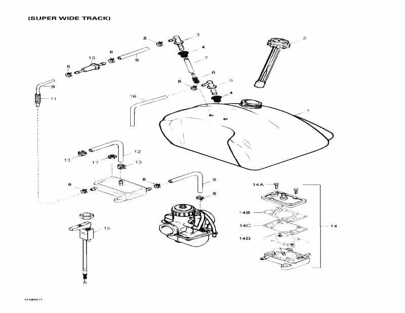 snowmobile BRP SkiDoo Skandic Wide Track LC, 1998  - Fuel System 2