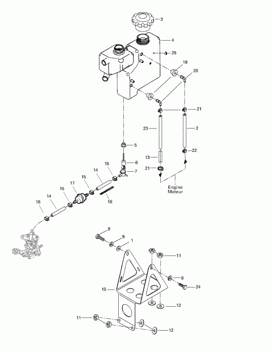 snowmobile Skidoo - Oil Tank And Support