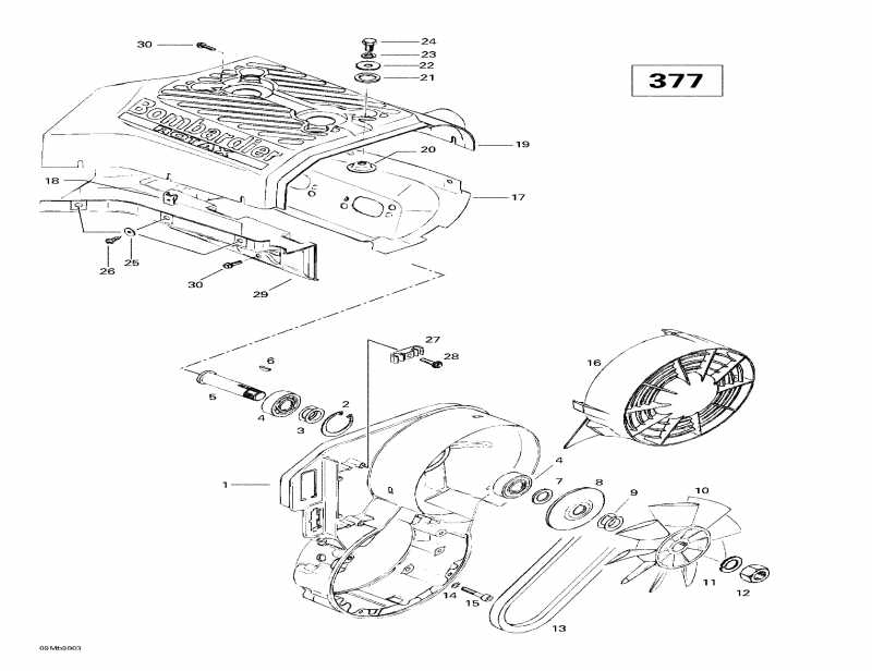  Ski-doo Touring SLE, 1998 - Cooling System Fan (377)