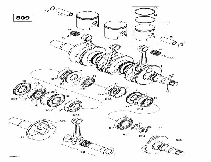  SKIDOO - Crankshaft And Pistons (809)