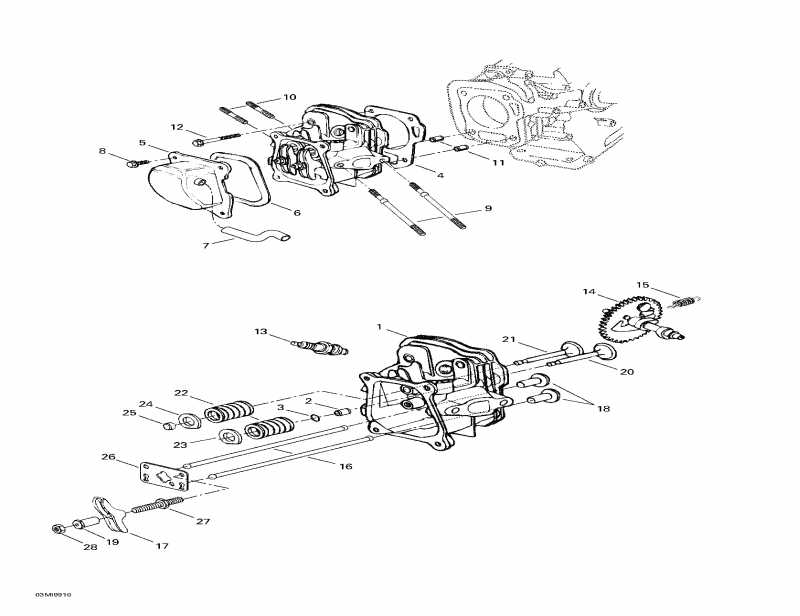 Skidoo  Mini Z, 1999 - Cylinder Head, Camshaft