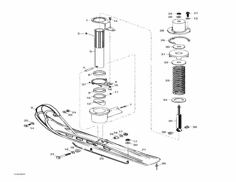 Skandic Super Wide Track, 1999  - Front Suspension And Ski