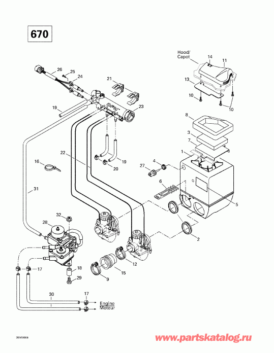 Skidoo Summit 500/X 670, 1999  - Air   System (670)