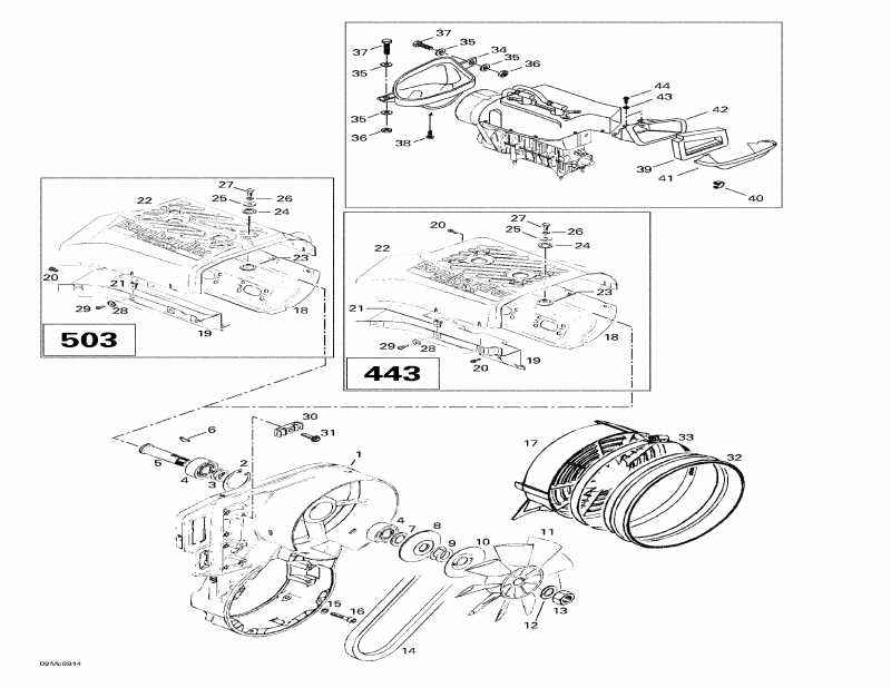  Ski Doo Touring SLE, 1999  -  System Fan (443, 503)