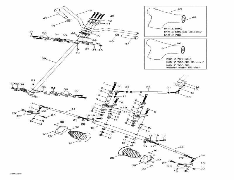 MX Z 500 SB (black), 2000  - Steering System