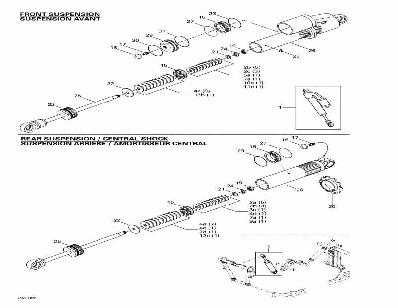  BRP SkiDoo MX Z X 440 LC, 2000 - Front Take Apart Shocks