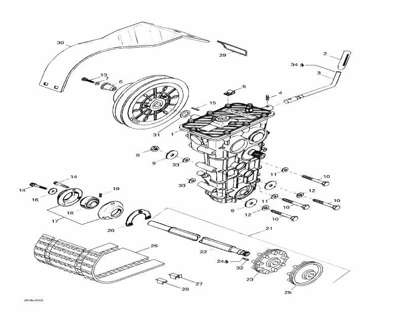snowmobile Skidoo - Drive Axle, Track  Belt Guard