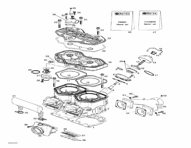  Skidoo  Summit 700 SB, 2000 - Cylinder, Exhaust Manifold