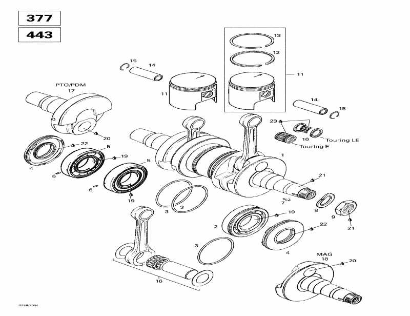 Ski-doo  Touring E, 2000 - Crankshaft (377, 443)