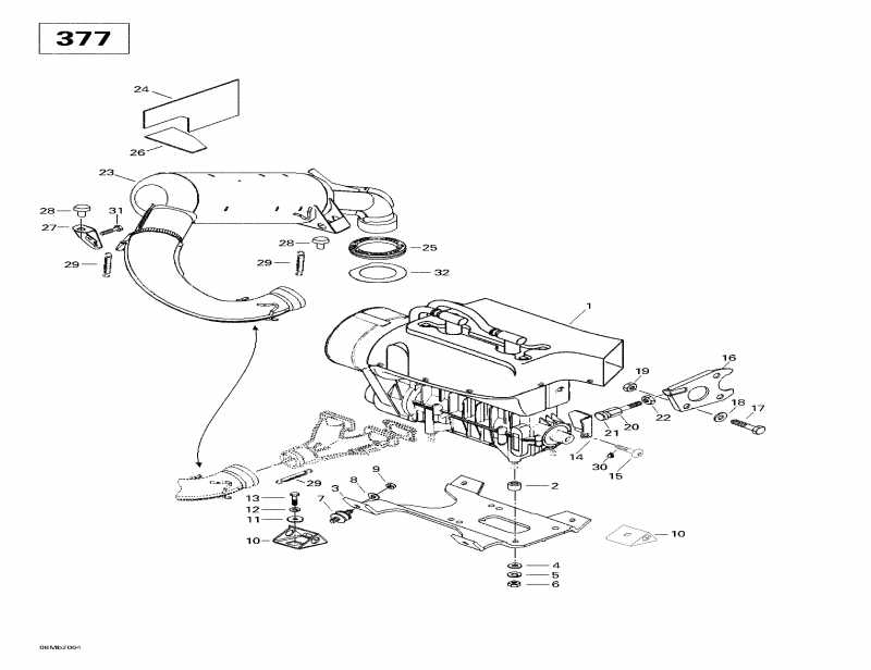  Skidoo Touring SLE, 2000 -  Sport  Muffler (377)