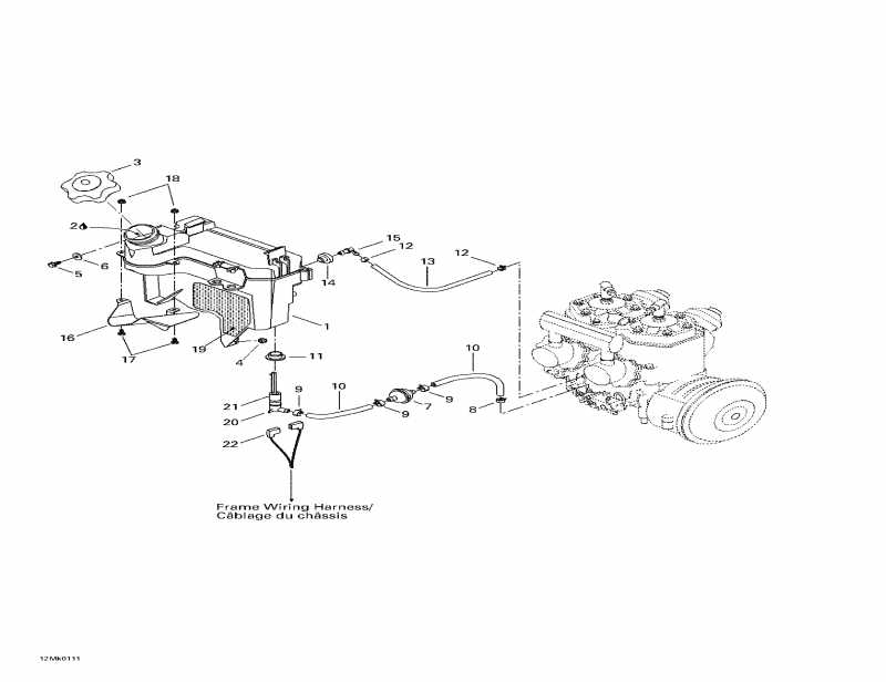 snowmobile Skidoo MX Z 800, 2001  - Oil Tank