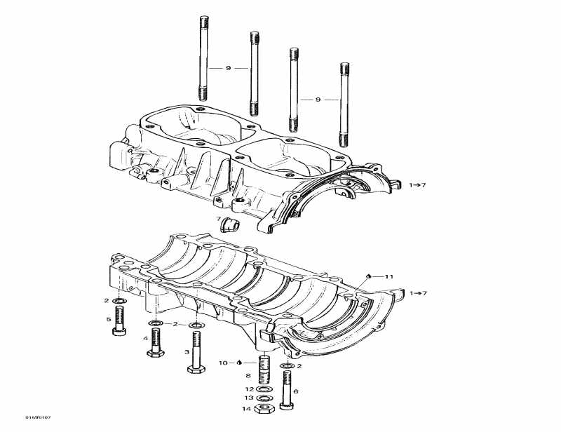 snowmobile Skidoo Summit 500 F, 2001  - Crankcase