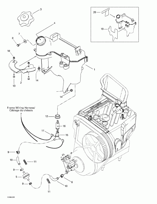  Ski Doo  Grand Touring 380 F/500 F, 2002 - Oil Tank And Support