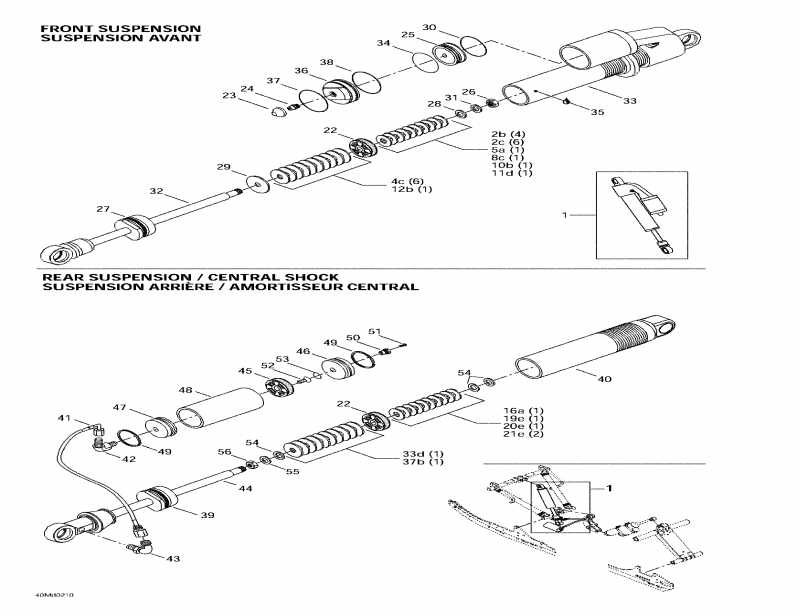  Ski Doo MX Z X 440, 2002  - Front Take Apart Shocks