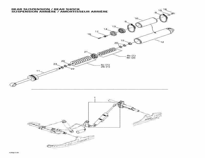  Skidoo  MX Z X 440, 2002 - Rear Take Apart Shocks 2