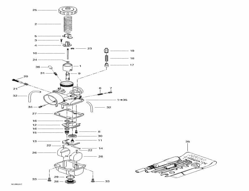 snowmobile SkiDoo Summit 500 F, 2002 - Carburetors