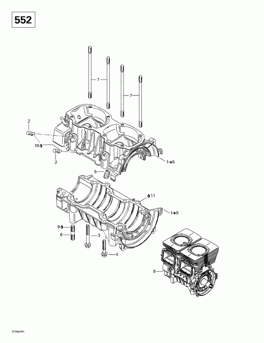  SKIDOO MX Z 380 F/550 F, 2003  - Crankcase (552)