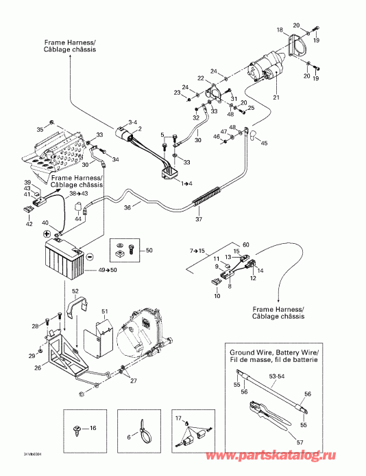 snowmobile BRP  MX Z 380 F/550 F, 2003 - Battery And Starter