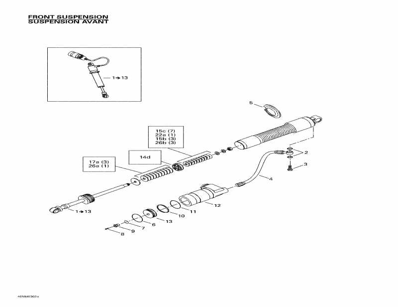  Skidoo  MX Z X 440, 2003 - Front Take Apart Shocks