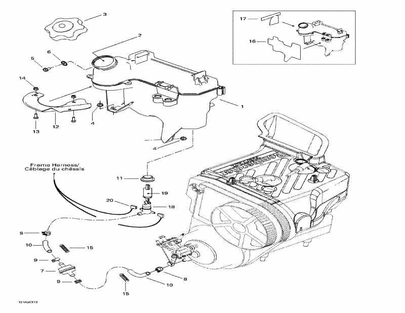 snowmobile   Summit 550 F, 2003 - Oil Tank And Support