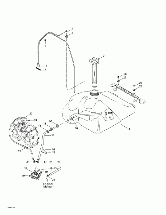 snowmobile Ski Doo  Summit 600 HO/700/800 HO, 2003 - Fuel System