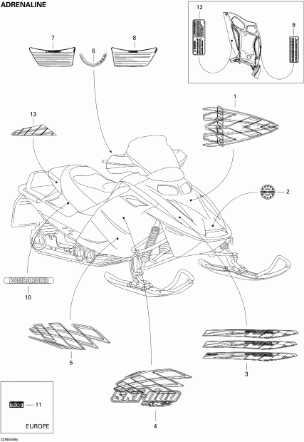   MX Z 500SS Trail/Adrenaline, 2004  - Decals (adrenaline)