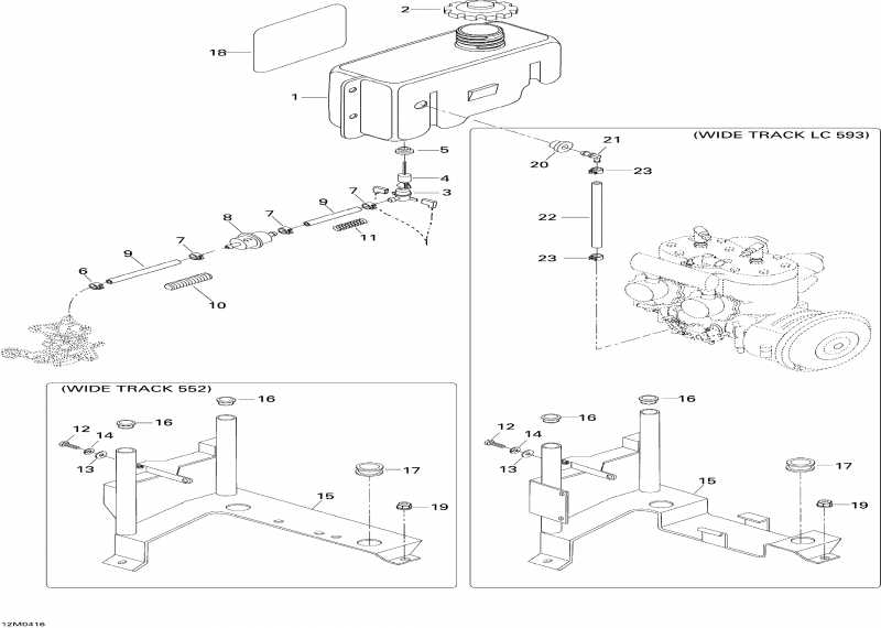  ski-doo Skandic WTLC 600, 2004  - Oil Tank And Support