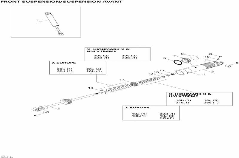 snowmobile Ski-doo Summit 600 HO, 2004  - Front Take Apart Shocks