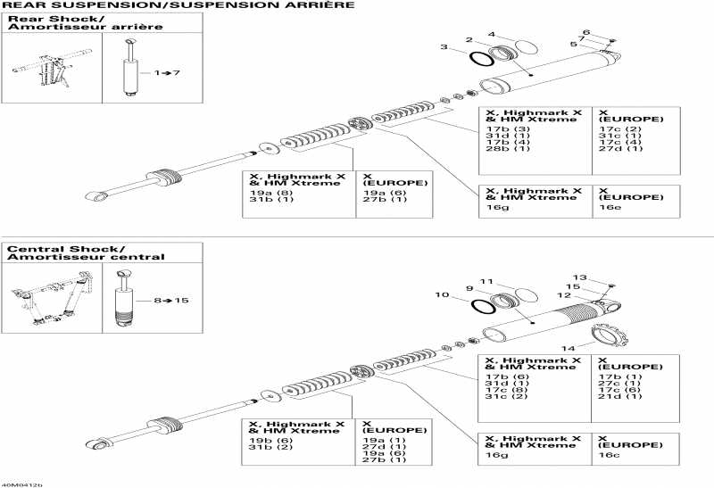 snowmobile Ski Doo  Summit 600 HO, 2004 - Rear Take Apart Shocks