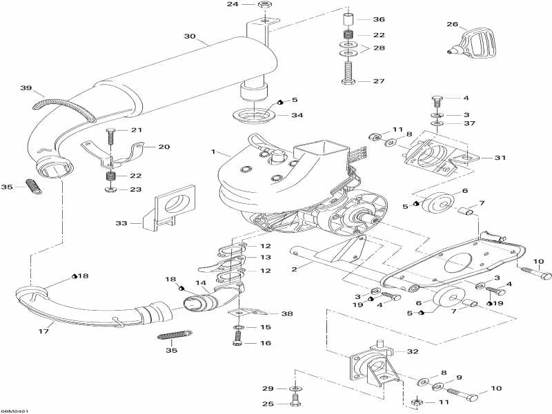 snowmobile Skidoo  Tundra R, 2004 - Engine Assembly And Support
