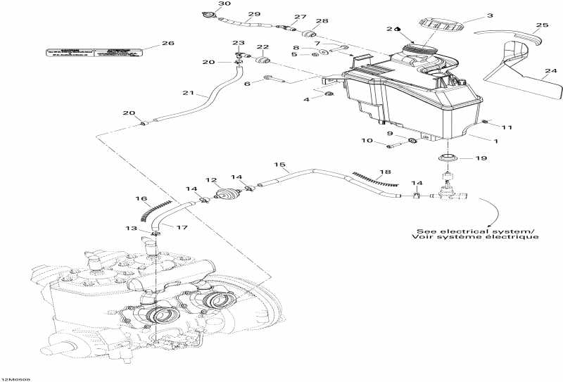 snowmobile Ski Doo GTX 600 HO SDI, 2005 - Oil System